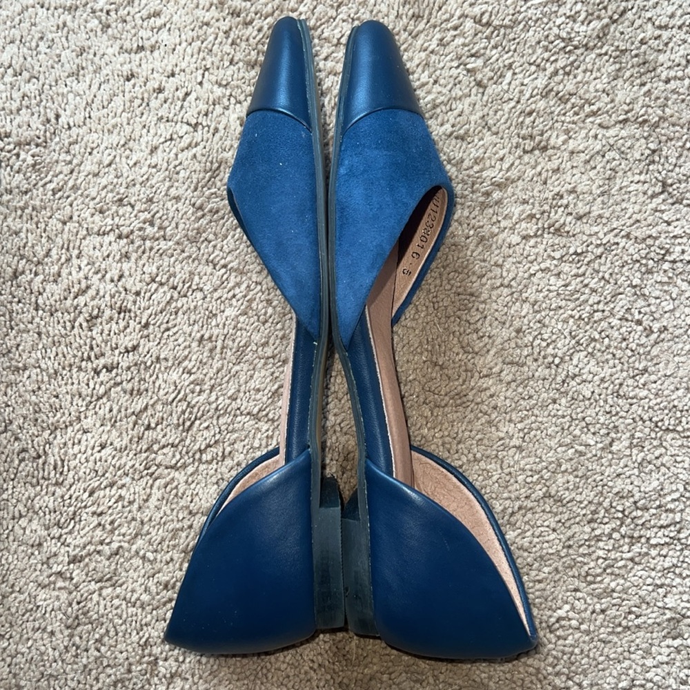 J. Jill Lynne Slingback Ballet Flats, Navy Suede/ Leather [Size 6.5] - Picture 7 of 9